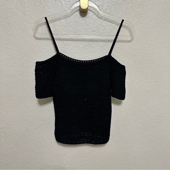 VINCE Cold-Shoulder Crochet-Knit Cotton Top size S - Picture 8 of 14